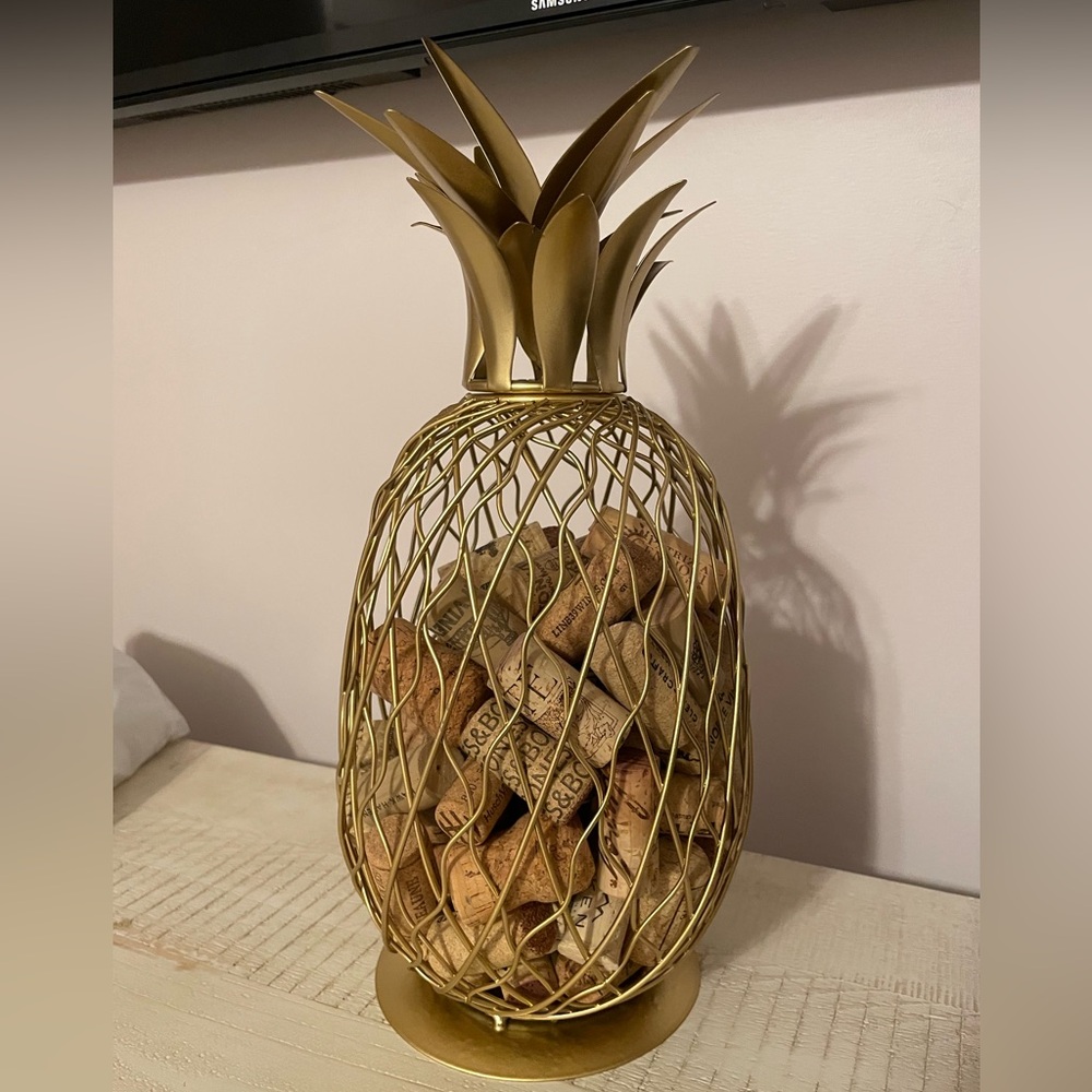 Gold Pineapple Wine Cork Holder